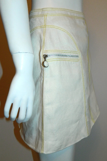 vintage VERSACE mini skirt 1990s white linen skirt XS - S