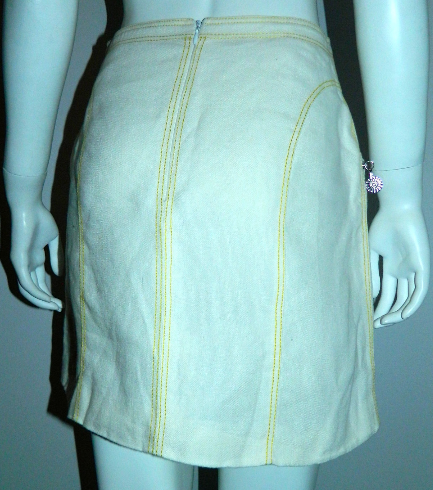 vintage VERSACE mini skirt 1990s white linen skirt XS - S